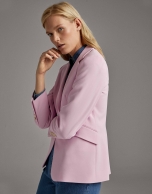 Pastel pink suit jacket with one button