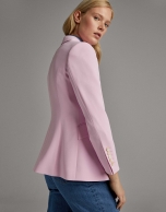 Pastel pink suit jacket with one button