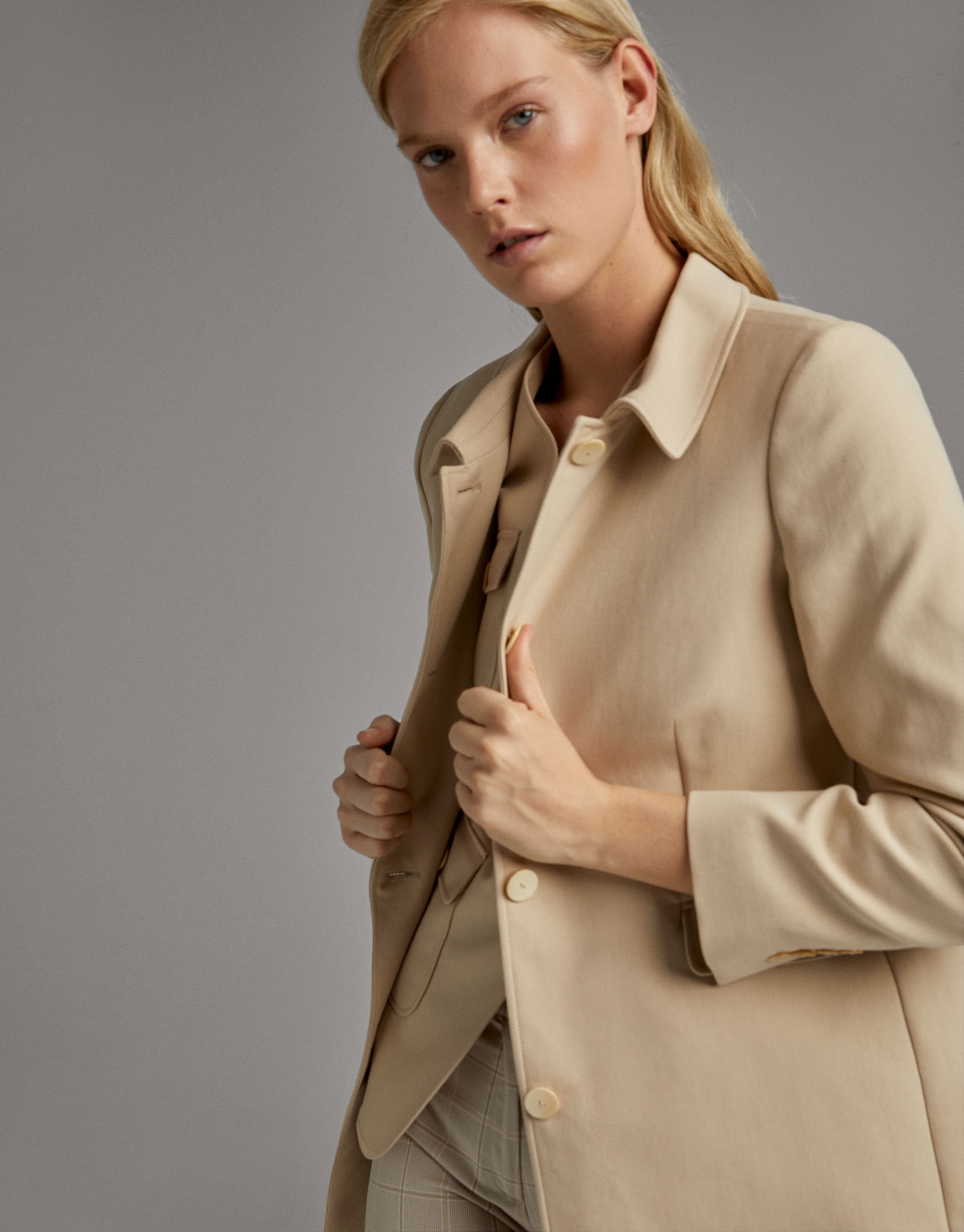 Beige cotton coat