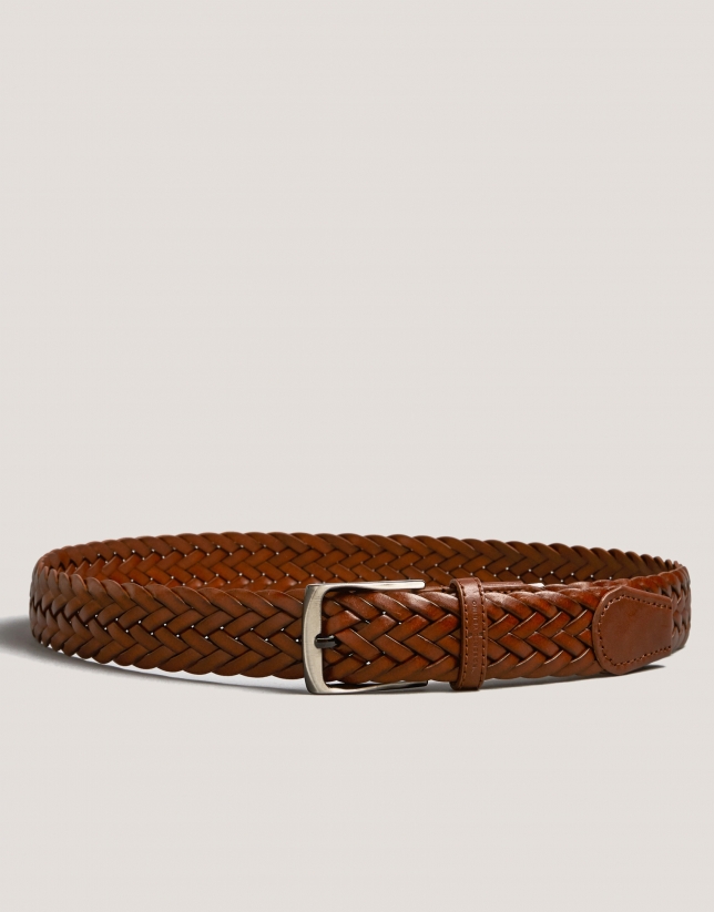 Hazelnut braided belt