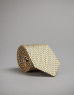 Yellow tie with seashell print