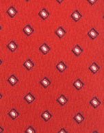 Corbata roja jacquard geométrico