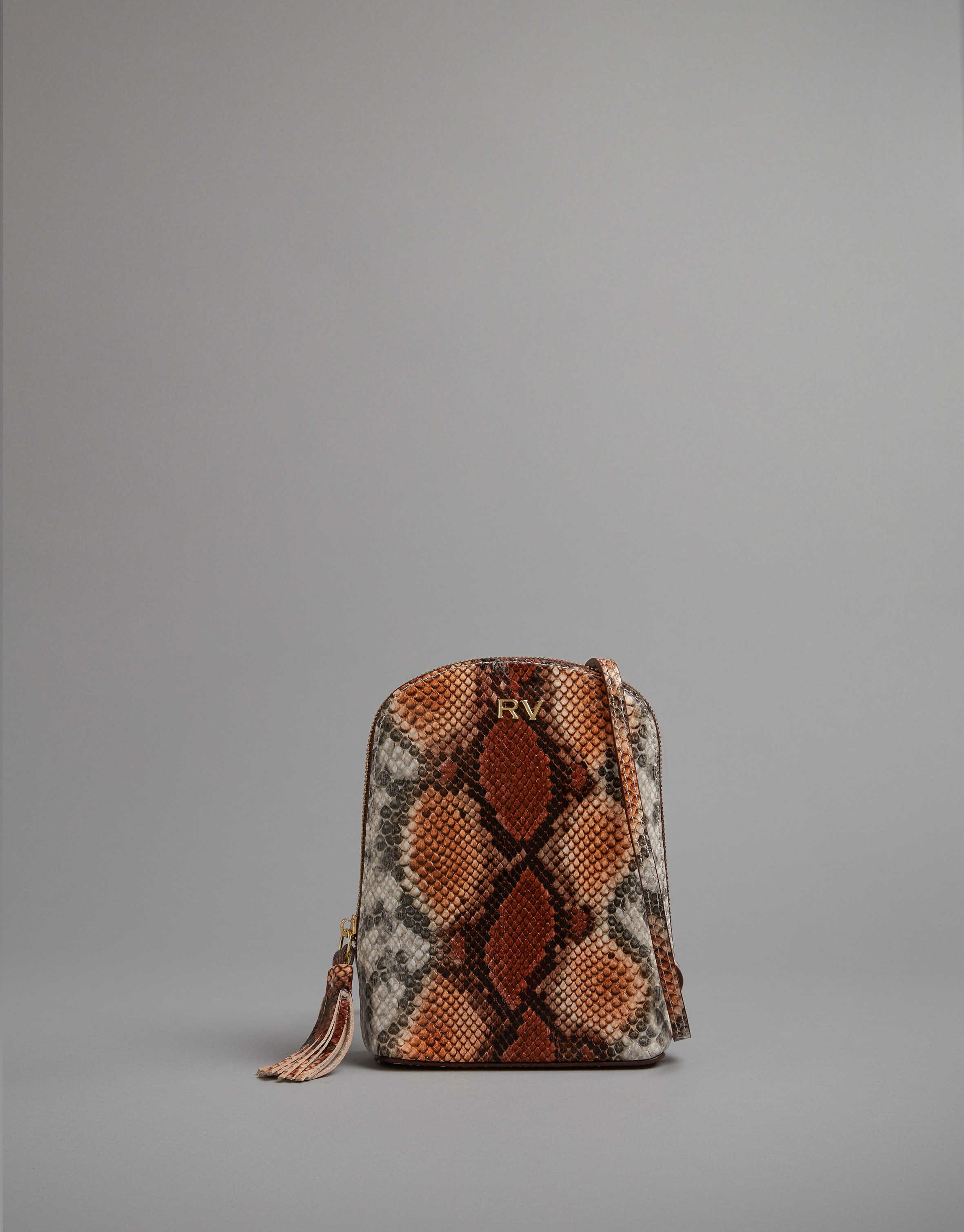 Mini bandolera Fabiola print serpiente toffee