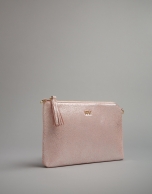 Pink metalized Lisa clutch bag