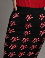 Jacquard skirt with RV logo