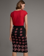 Jacquard skirt with RV logo