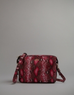 Pink embossed snakeskin Trèsse shoulder bag