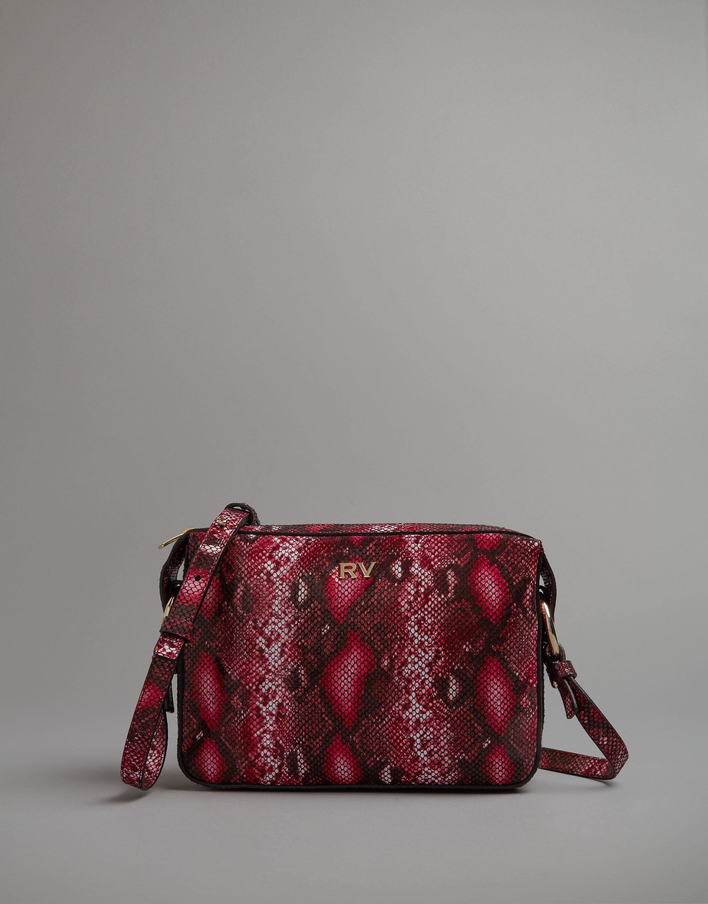 Pink embossed snakeskin Trèsse shoulder bag