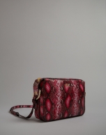 Pink embossed snakeskin Trèsse shoulder bag