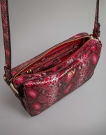 Pink embossed snakeskin Trèsse shoulder bag