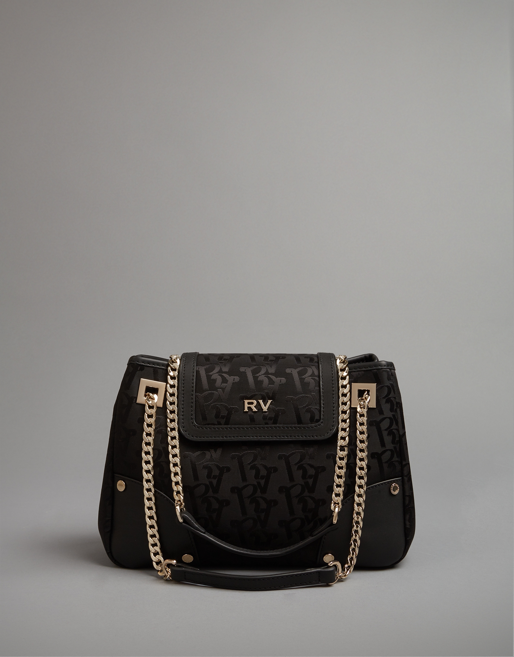 Bolso Mini Satchel Bomber nailon negro logos