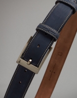 Navy blue nobuck belt