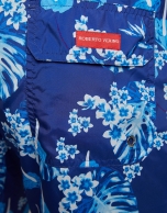 Blue tropical print swimsuit