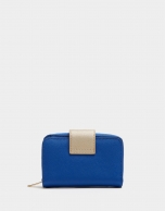 Cartera piel saffiano azul