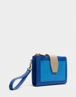 Cartera doble piel saffiano azul