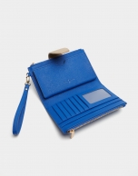 Cartera doble piel saffiano azul