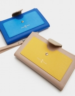 Mustard two-part saffiano leather wallet 