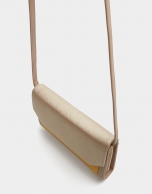 Mustard, taupe and beige leather Valeria shoulder bag