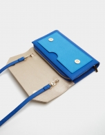 Blue and beige leather Valeria shoulder bag