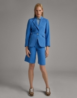 Ultramarine blue suit jacket with one button