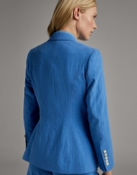 Ultramarine blue suit jacket with one button