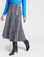 Gray checked, pleated skirt