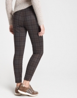 Brown checked cigarette pants