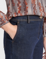 Dark blue wide jeans pants