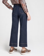 Dark blue wide jeans pants