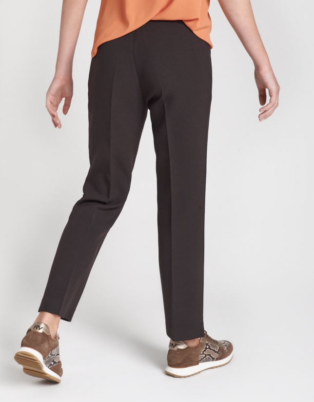 Brown straight ankle-length pants - Woman | Roberto Verino