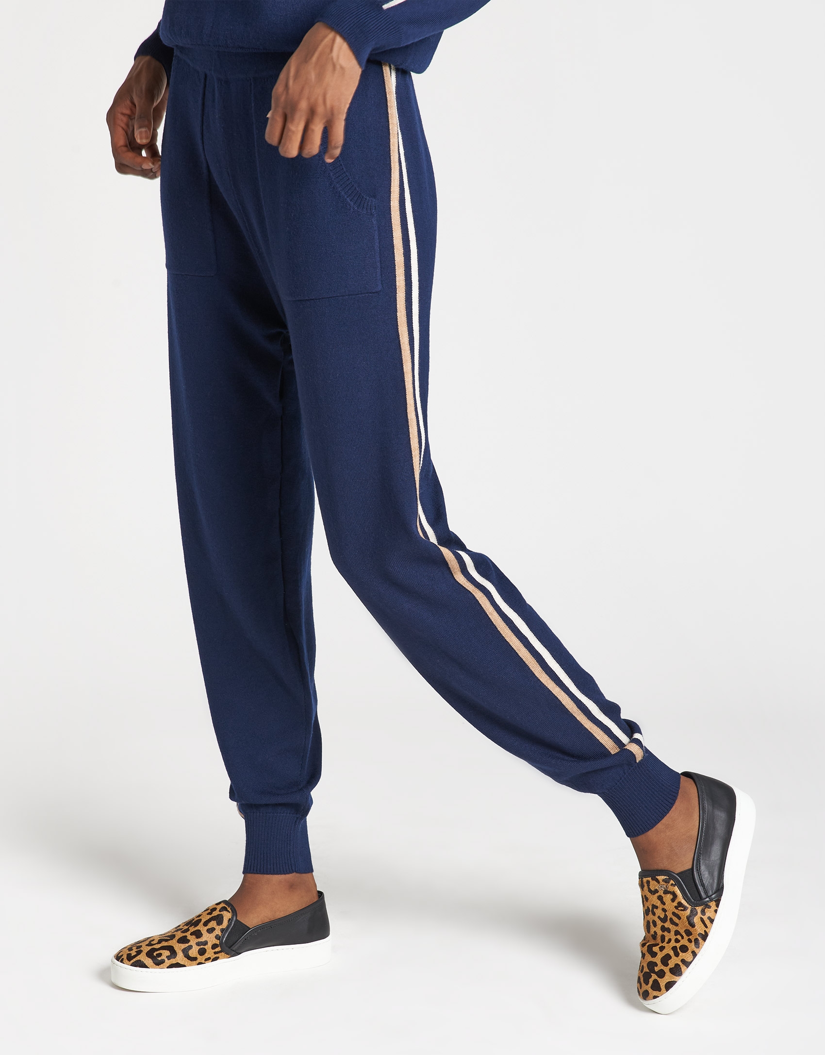 Blue knit jogging pants Woman AW2020 Roberto Verino