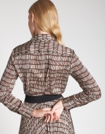 Brown geometric print shirt