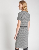 Black and white houndstooth dress with short sleeves