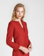 Red short jacket with back-stitching