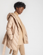 Beige quilted coat with vest inside