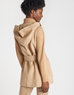 Beige quilted coat with vest inside