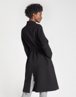 Black double-faced wool coat