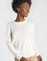 Beige openwork sweater