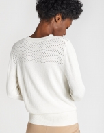 Beige openwork sweater