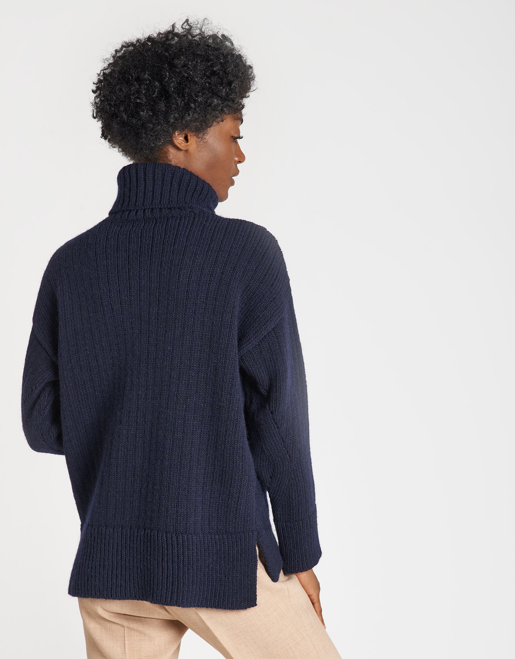 Navy blue knit sweater Woman AW2020 Roberto Verino