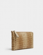 Alligator embossed leather Lisa clutch bag