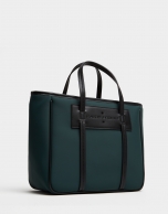 Green neoprene Midi Nora shopping bag