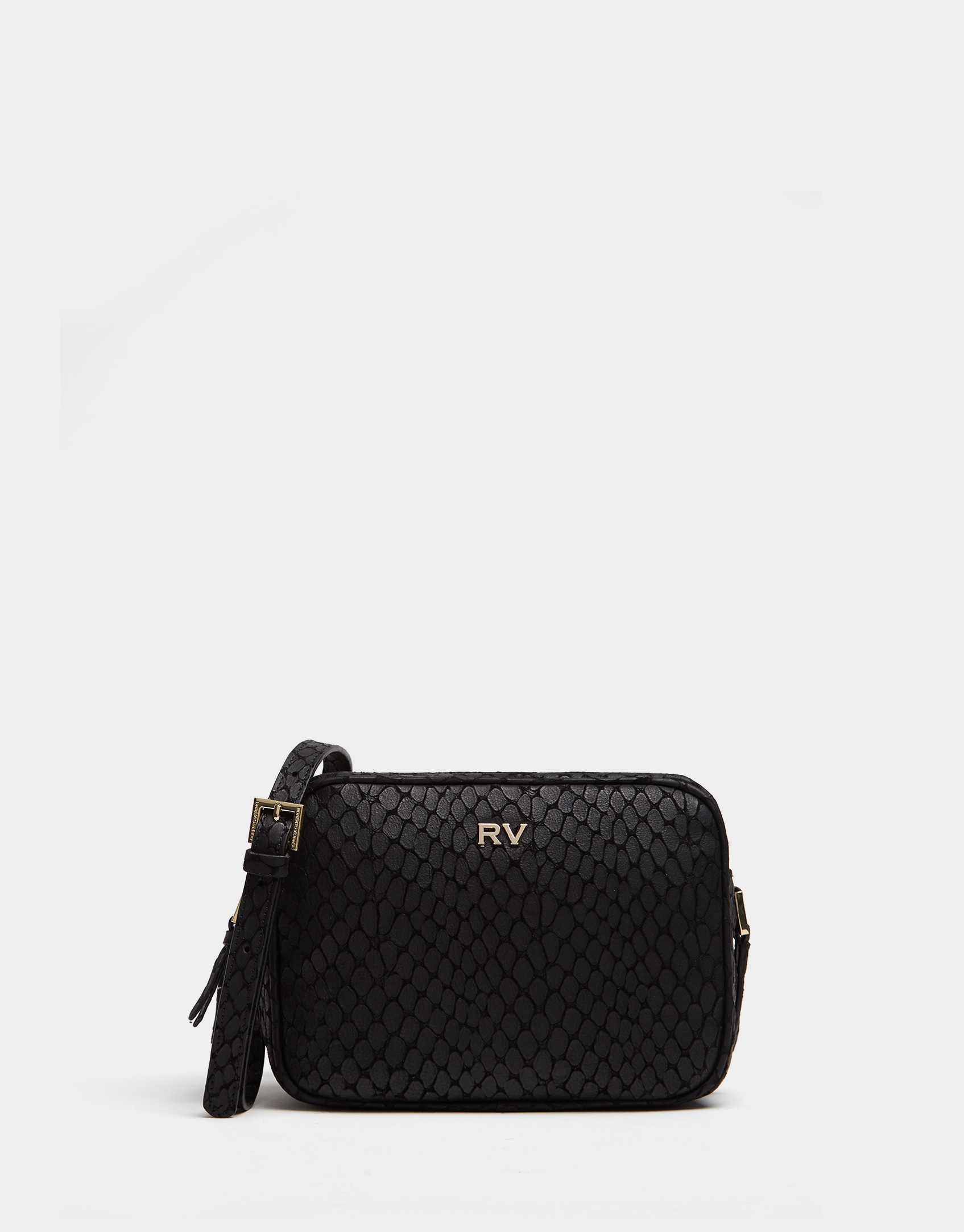 Black stain embossed leather Taylor shoulder bag