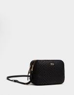 Black stain embossed leather Taylor shoulder bag