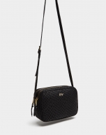 Black stain embossed leather Taylor shoulder bag