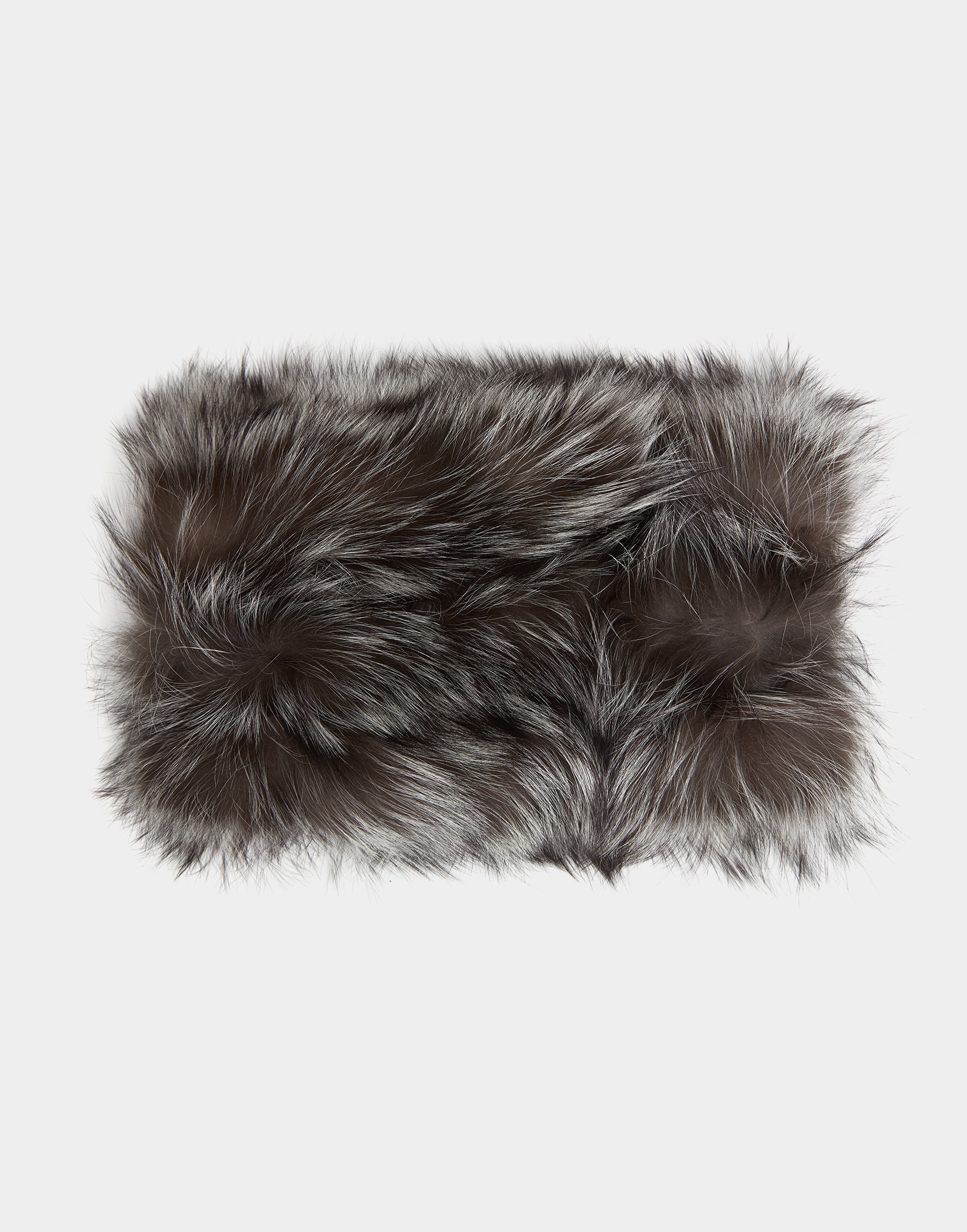 Gray fox fur collar 