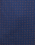 Navy blue silk tie with brown micro-design