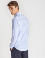 Light blue Oxford cotton sport shirt