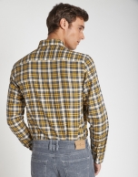 Gray and yellow checked sport shirt