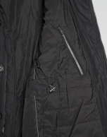 Black quilted husky parka